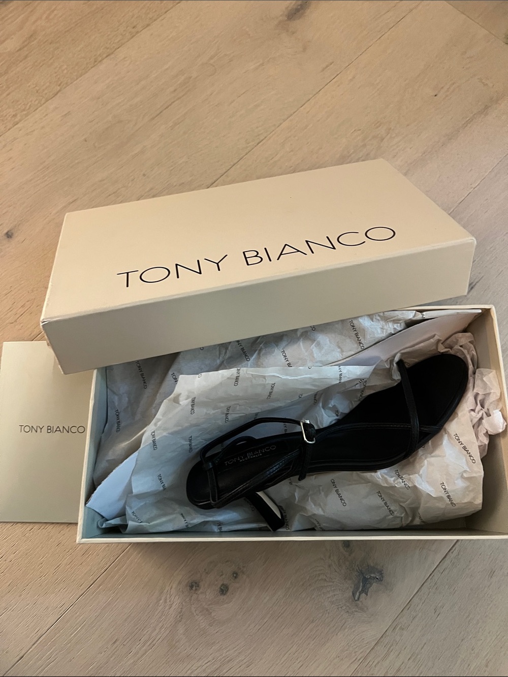 Tony Bianco NWT Black Strappy Mid Heel Sandal